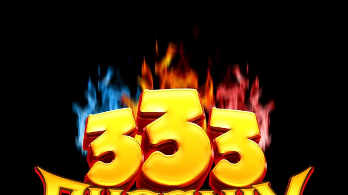 Tampilan visual slot 333 Phoenix Blaze Power Combo dengan latar belakang lava dan gunung hitam